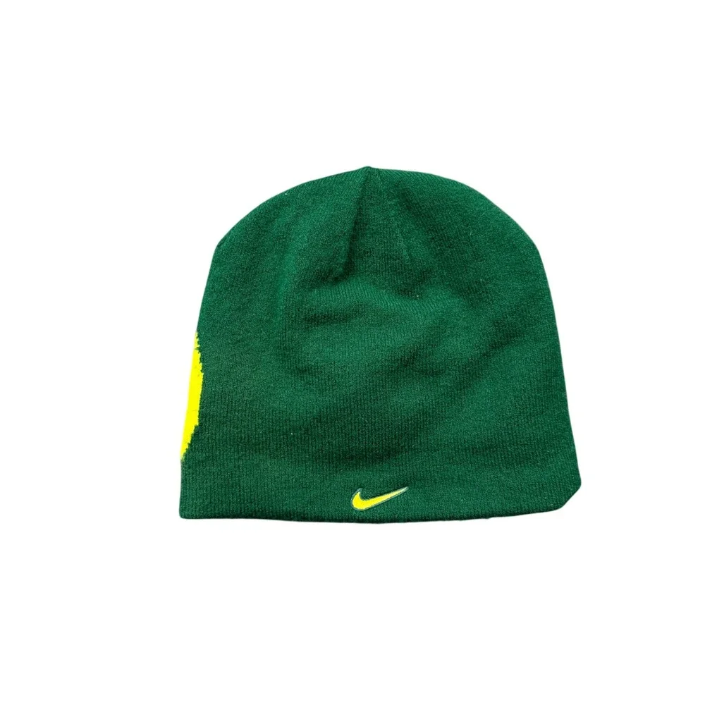 Nike Oregon Ducks Reversible Beanie Hat Green Yellow Win The Day Sportswear Y2K